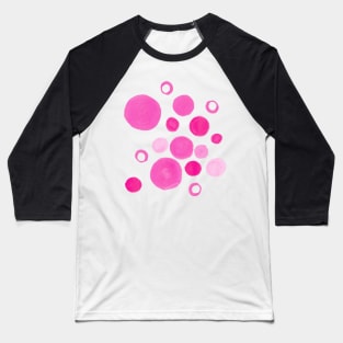 Circles Large Small Pink Baseball T-Shirt